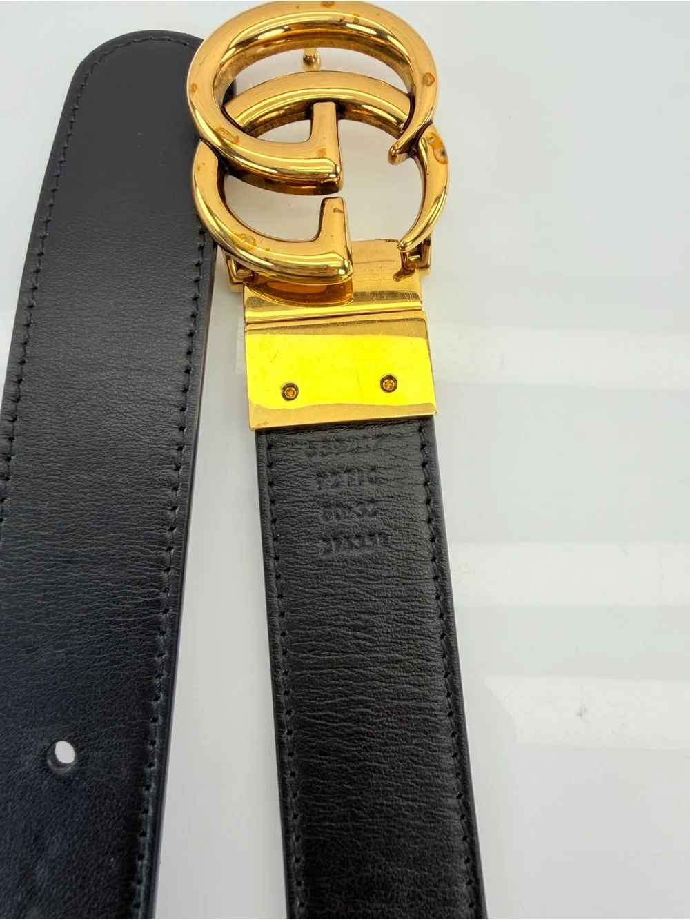 Gucci Gg Supreme Marmont Reversible Belt Monogram Black 80/32